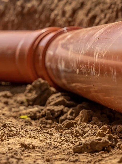 installation of sewer line replacement